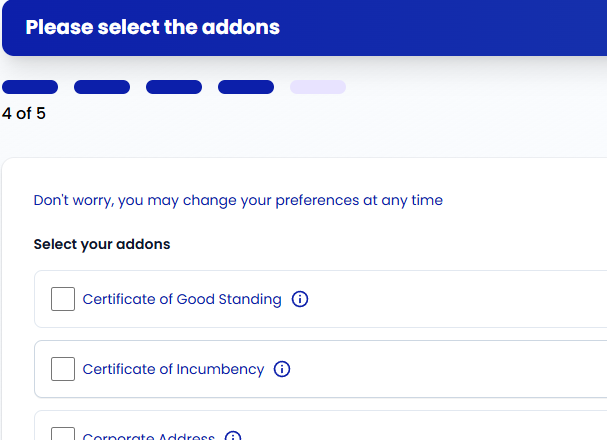Optional add-ons