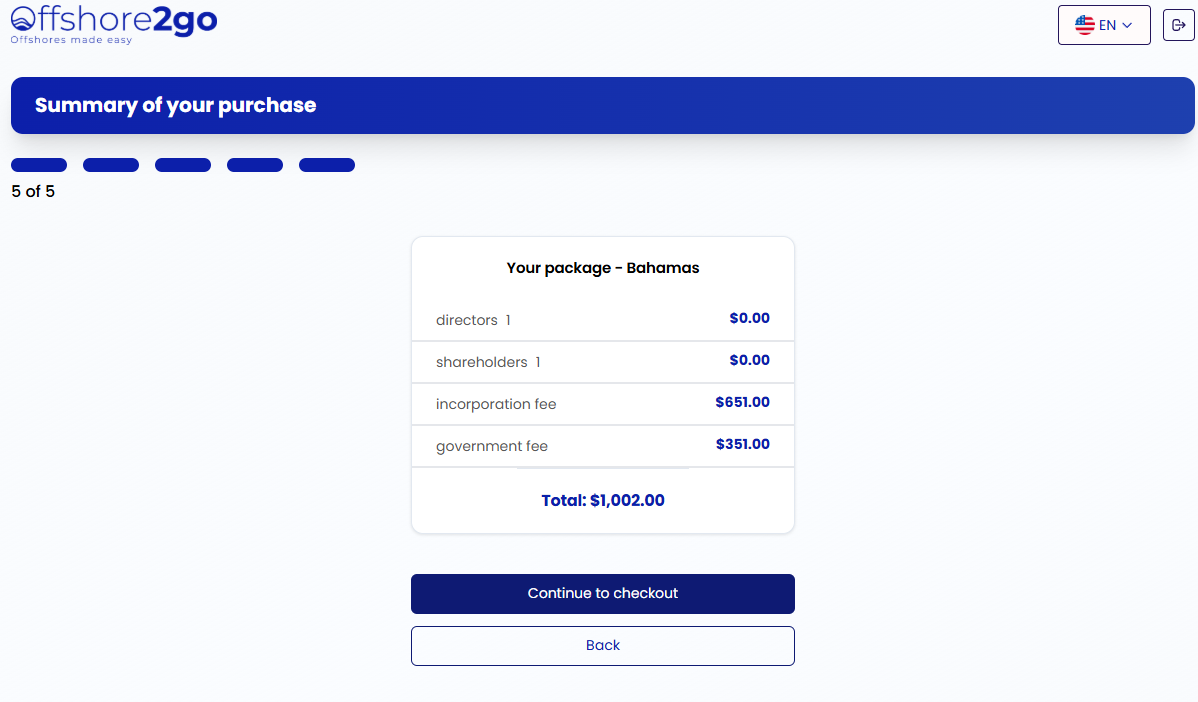 Summary and secure payment